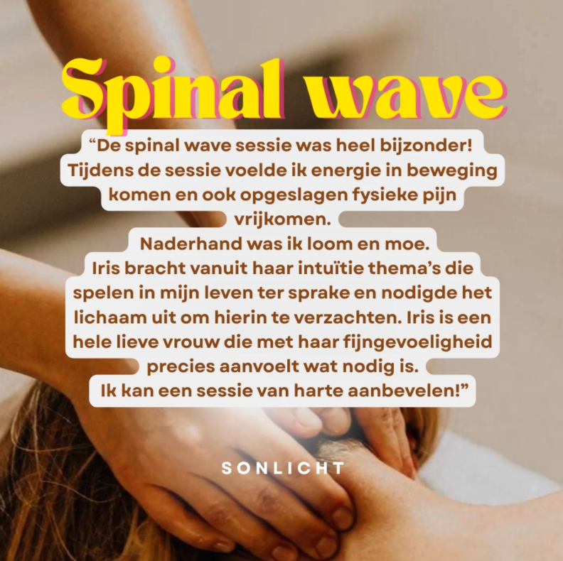 Spinal Wave, Iris Sonneville, Sonlicht, Sonlicht Coaching, Zenuwstelsel, Wervelkolom, Energiewerk, Lichaamswerk